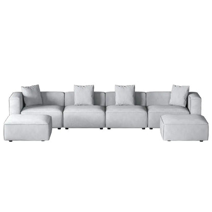 Modular Sofa Chaise Set 6-seater Grey