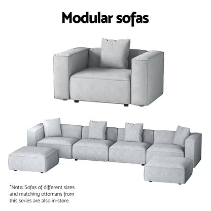 Modular Sofa Chaise Set 6-seater Grey