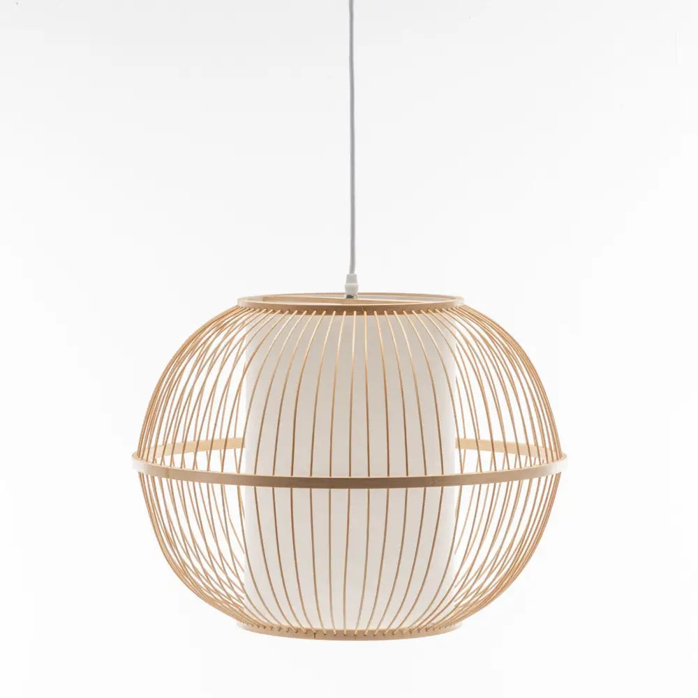 Natural Woven Bamboo Sphere Pendant Lamp Hanging Light Bell Shade Boho Tropical