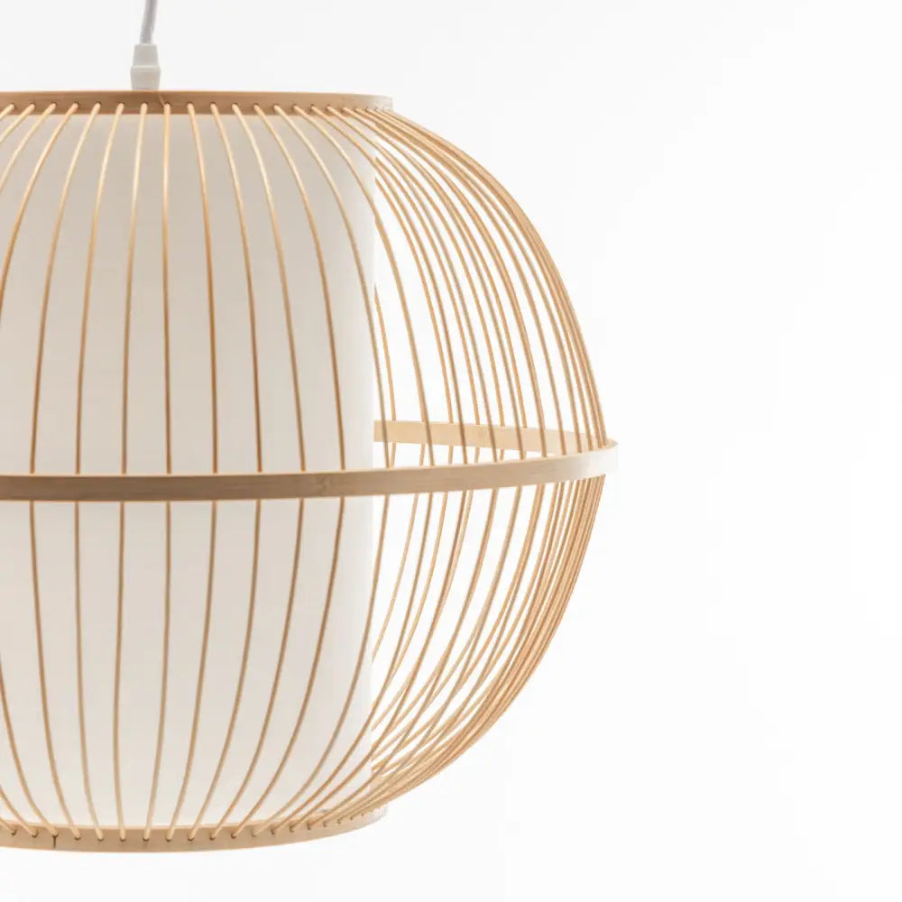Natural Woven Bamboo Sphere Pendant Lamp Hanging Light Bell Shade Boho Tropical