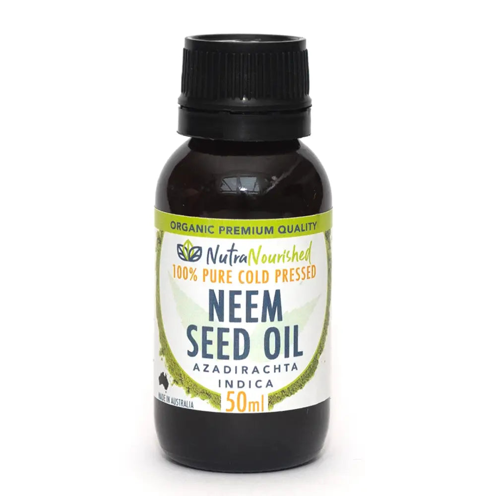 Neem Seed Oil - Organic 50ml | Dark Amber Glass Bottle Nutranourished