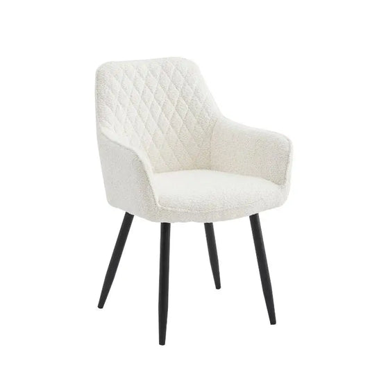 Neo Cindy Ivory Fabric Dining Chair 2pc