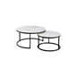Nesting Style Coffee Table - White on Black - 80cm/60cm