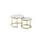 Nesting Style Coffee Table - White on Gold - 60cm/45cm