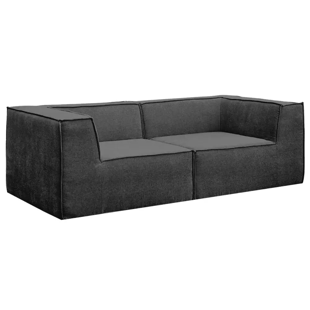 Novi 3-seater Modular Sofa with Ottoman in Black Non-slip Bottom Lounge