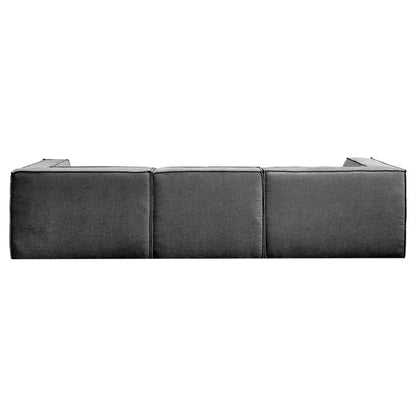 Novi 3-seater Modular Sofa with Ottoman in Black Non-slip Bottom Lounge