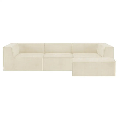 Novi 3-seater Modular Sofa with Ottoman in Cream Non-slip Bottom Lounge