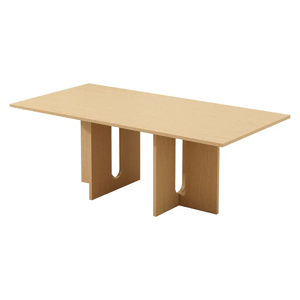 Oak Melamine Dining Table 6 Seater