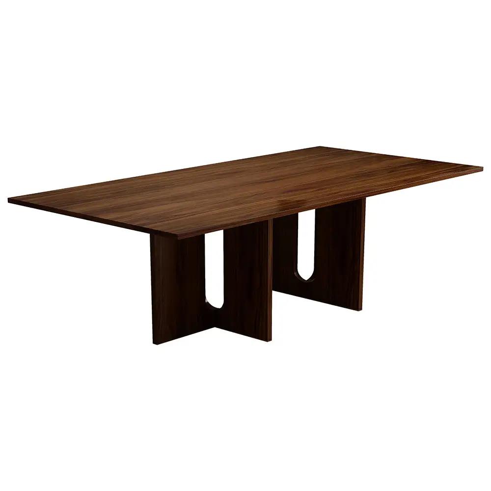 Oak Melamine Dining Table 6 Seater