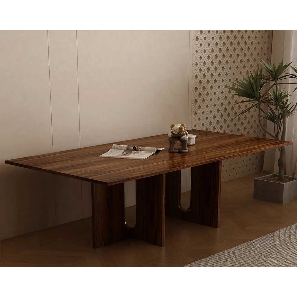 Oak Melamine Dining Table 6 Seater