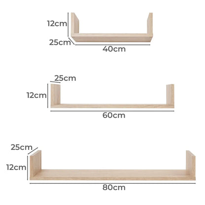 Oslo Three Piece Shelf Kit (oak)