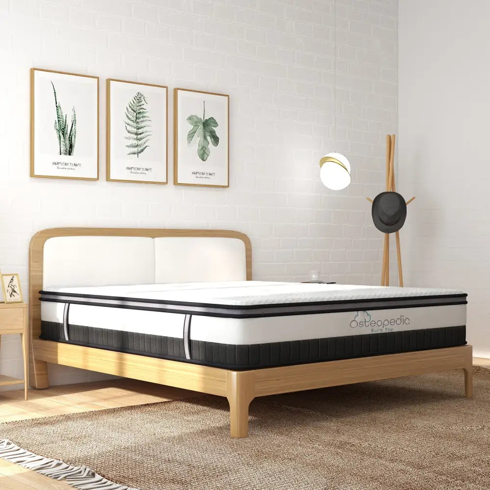 Osteopedic Euro Top Mattress Pocket Spring Medium Firm Hybrid Design Bed 30cm - King Single - White