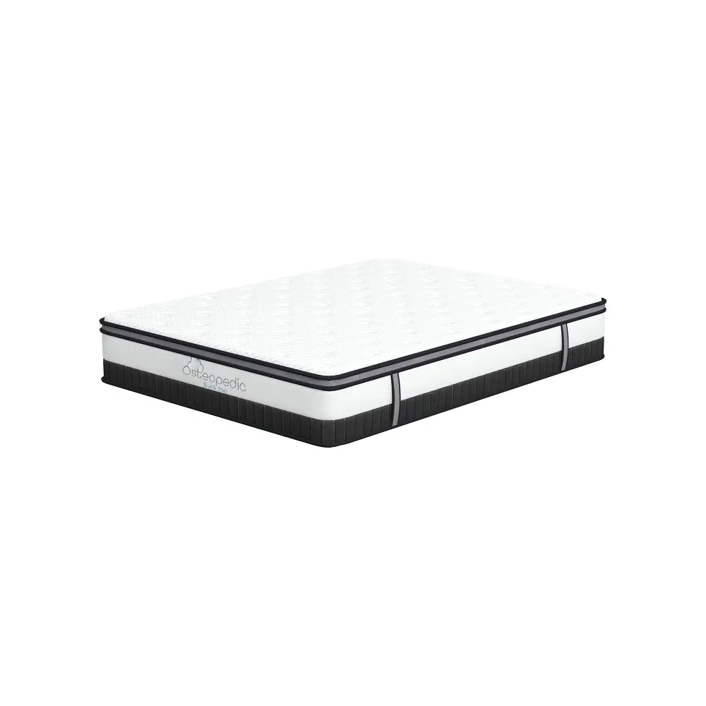 Osteopedic Euro Top Mattress Pocket Spring Medium Firm Hybrid Design Bed 30cm - King Single - White