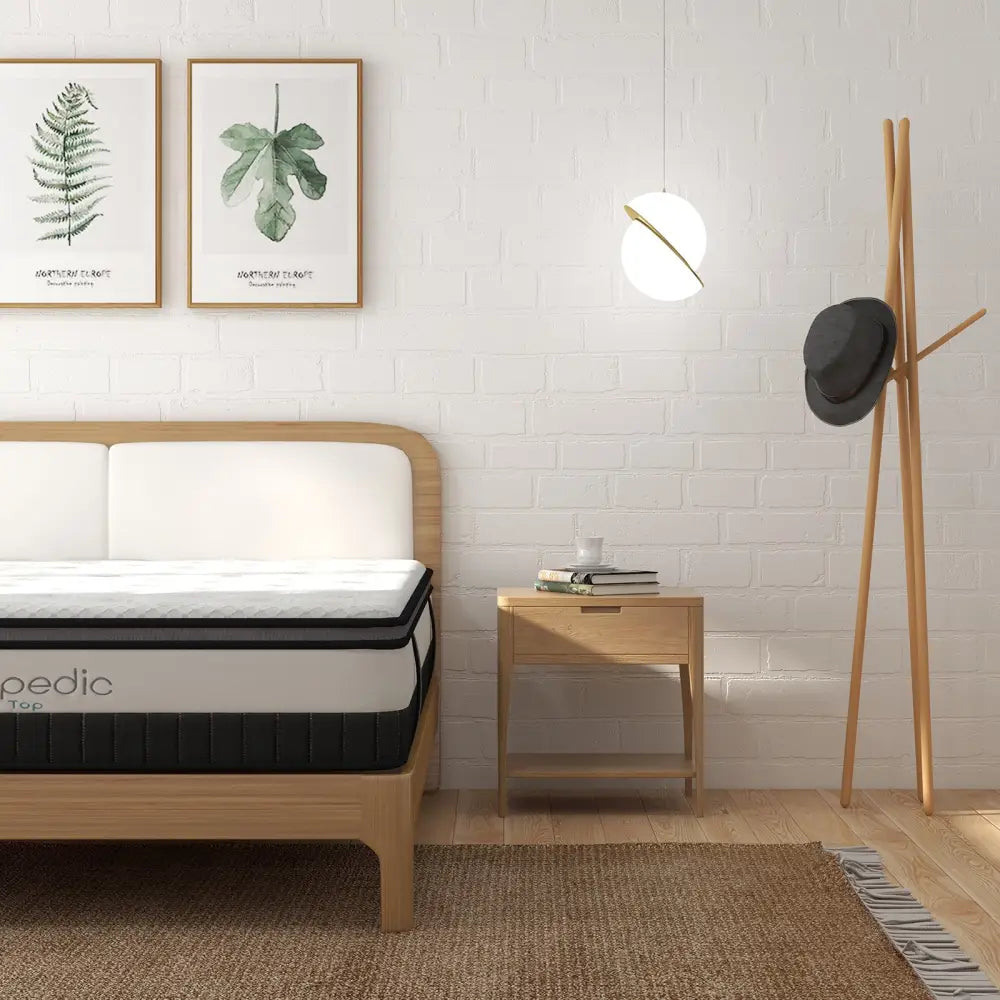 Osteopedic Euro Top Mattress Pocket Spring Medium Firm Hybrid Design Bed 30cm - King Single - White