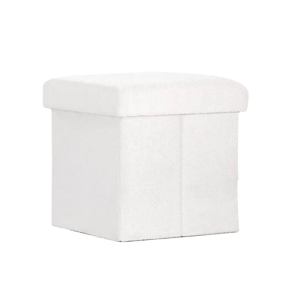 Ottoman Storage Foot Stool Vanity Square Teddy