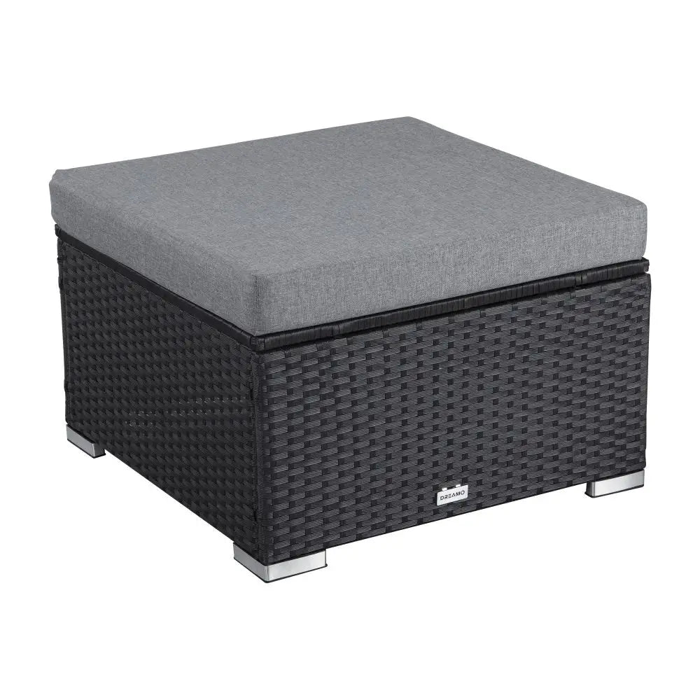 Ottoman-style Outdoor Lounge Set in Black
