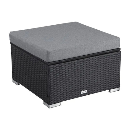 Ottoman-style Outdoor Lounge Set in Black