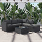 Ottoman-style Outdoor Lounge Set in Black