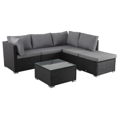 Ottoman-style Outdoor Lounge Set in Black