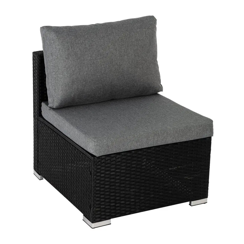 Ottoman-style Outdoor Lounge Set in Black