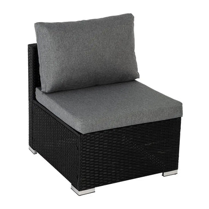 Ottoman-style Outdoor Lounge Set in Black
