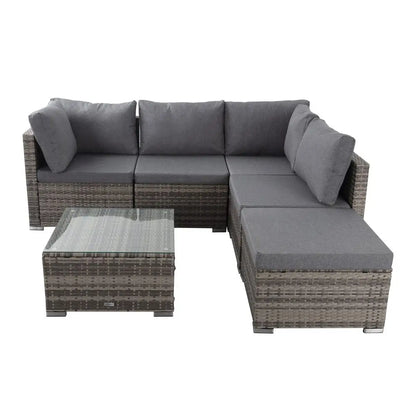 Ottoman-style Outdoor Lounge Set in Grey