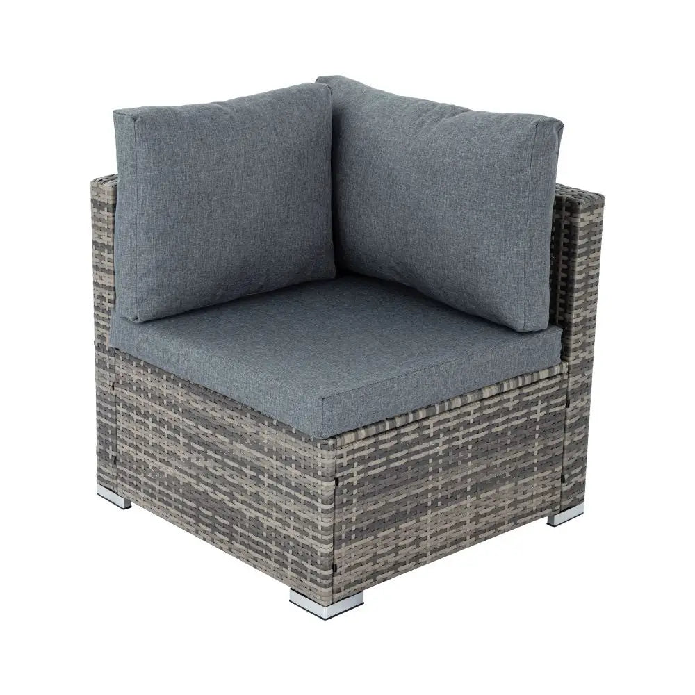 Ottoman-style Outdoor Lounge Set in Grey