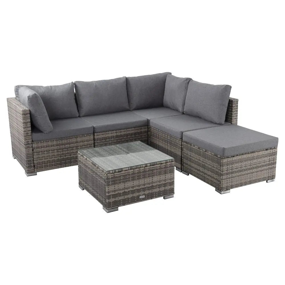 Ottoman-style Outdoor Lounge Set in Grey