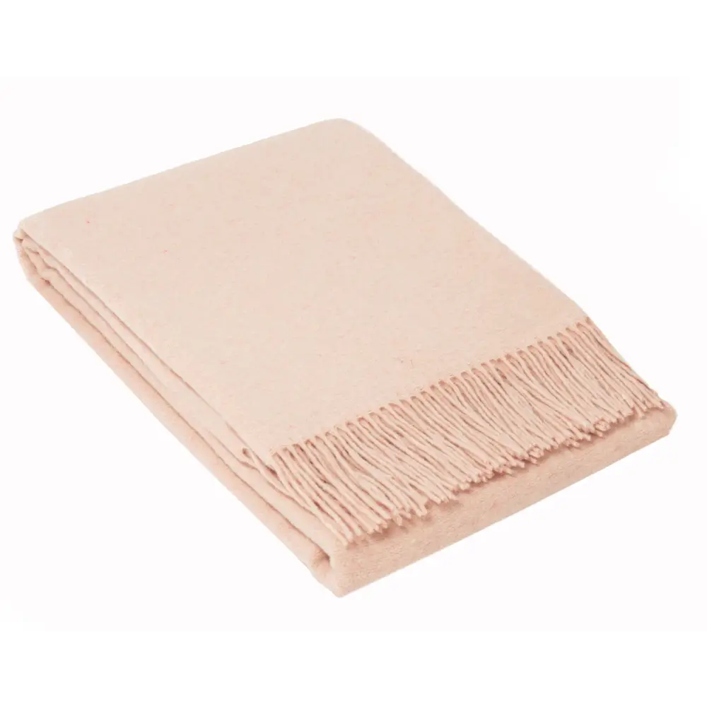 Oxford Throw - Merino Wool Blend - Blush | Soft Blush-colored Wool Throw Blanket
