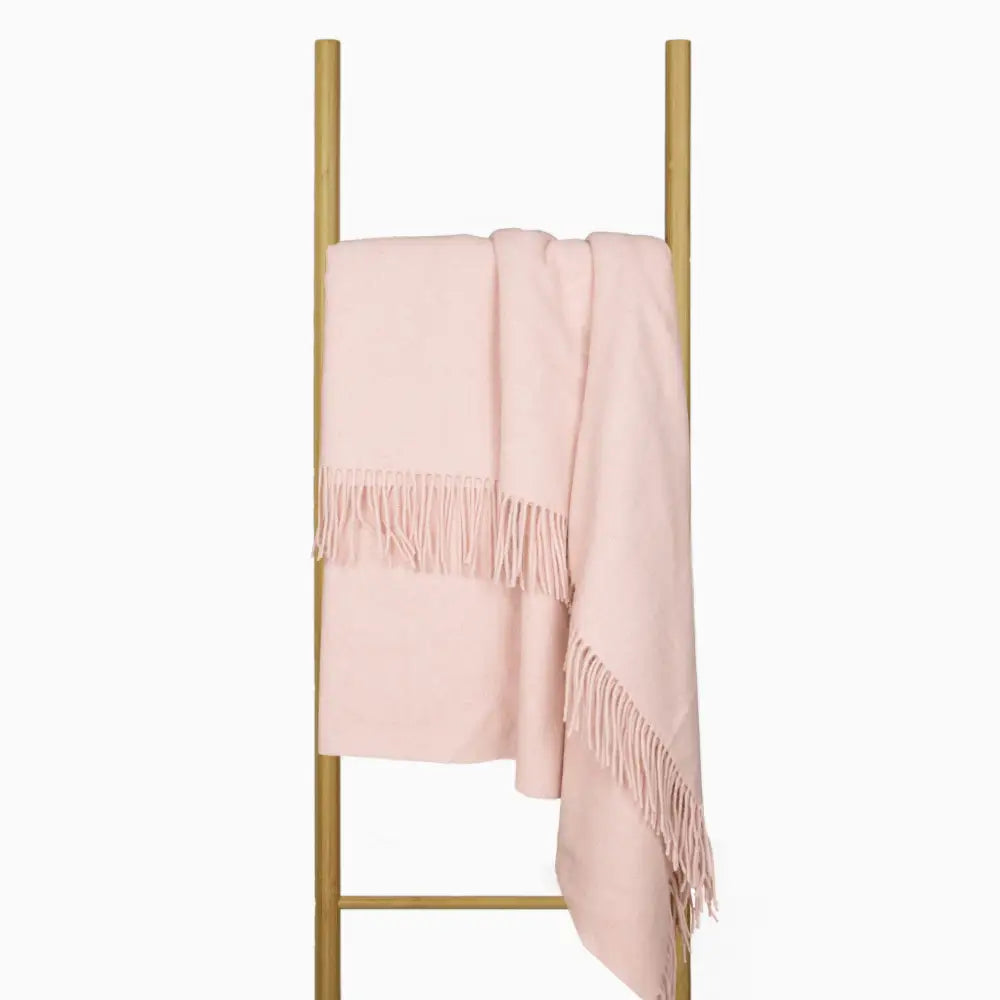 Oxford Throw - Merino Wool Blend - Blush | Soft Blush Pink Wool Throw