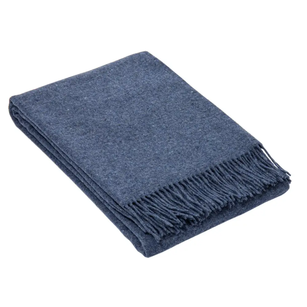 Oxford Throw - Merino Wool Blend - Navy