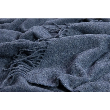 Oxford Throw - Merino Wool Blend - Navy