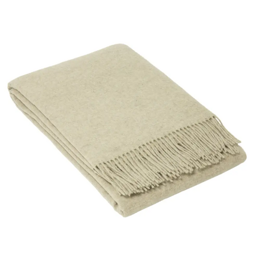 Oxford Throw - Merino Wool Blend - Stone