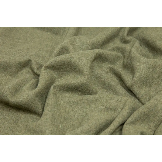 Paddington Throw - Fine Wool Blend - Olive | Olive Green Textured Knit Fabric