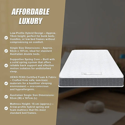 Palermo Single Memory Foam Mattress - Oeko-tex® & Certipur-us® Certified