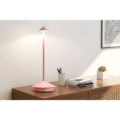 Pink Modern Minimalist Aluminum Led Mushroom Night Light - Creative Bedside Atmosphere Lamp for Dining Room and Bedroom