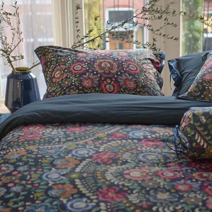 Pip Studio Il Ricamo Dark Blue Cotton Quilt Cover Set Queen