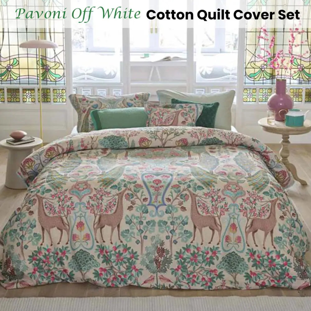 Pip Studio Pavoni off White Cotton Quilt Cover Set Queen