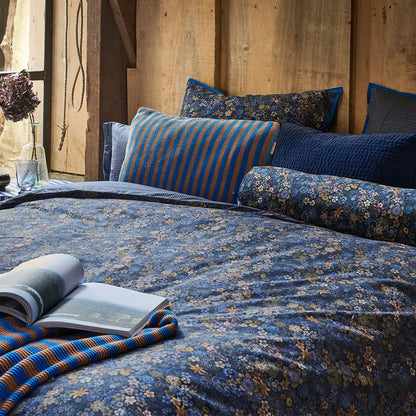 Pip Studio Tutti i Fiori Dark Blue Cotton Quilt Cover Set Queen