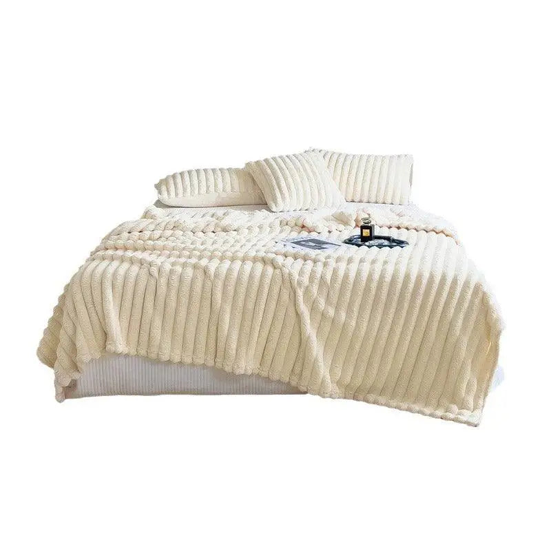Plush Blanket Leisure Autumn Winter Warm Nap Throw Soft Cozy - Grey-100x150cm