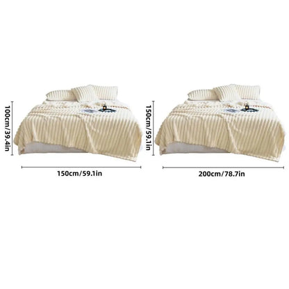 Plush Blanket Leisure Autumn Winter Warm Nap Throw Soft Cozy - Grey-100x150cm