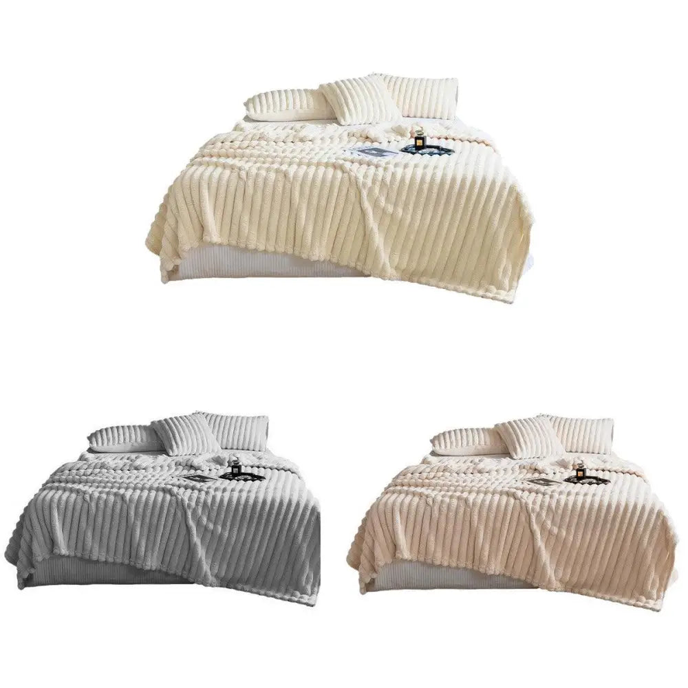 Plush Blanket Leisure Autumn Winter Warm Nap Throw Soft Cozy - Grey-100x150cm