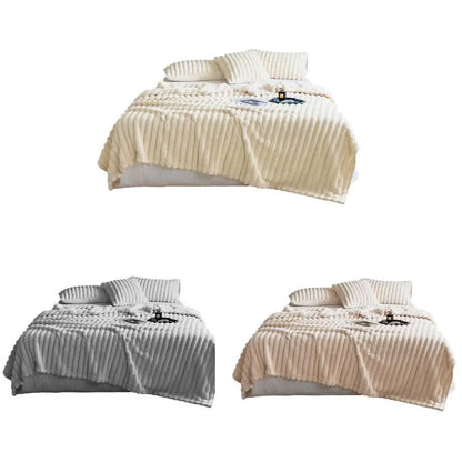 Plush Blanket Leisure Autumn Winter Warm Nap Throw Soft Cozy - Grey-100x150cm