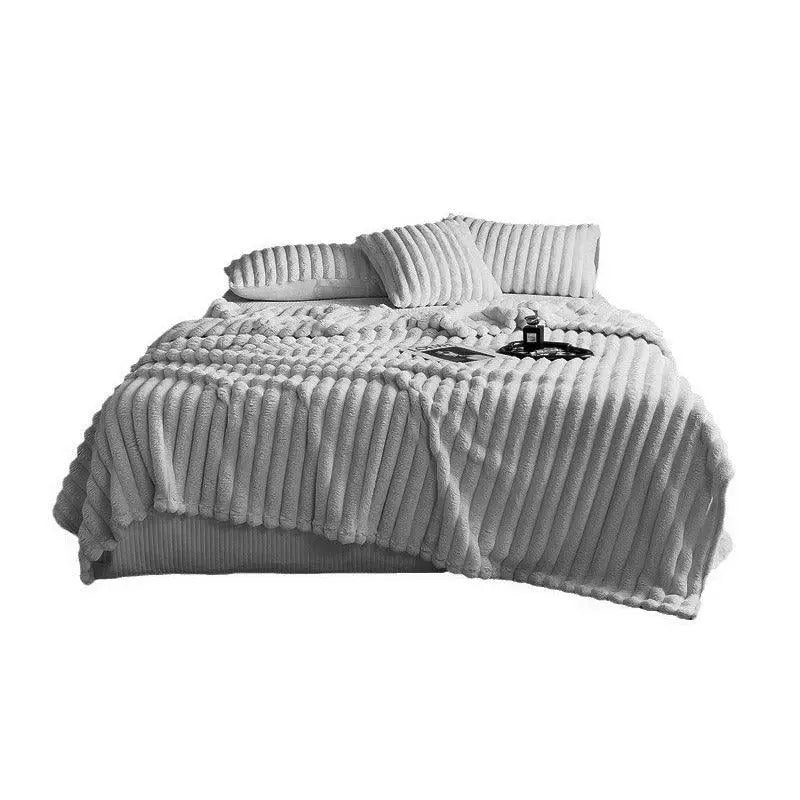 Plush Blanket Leisure Autumn Winter Warm Nap Throw Soft Cozy - Grey-100x150cm