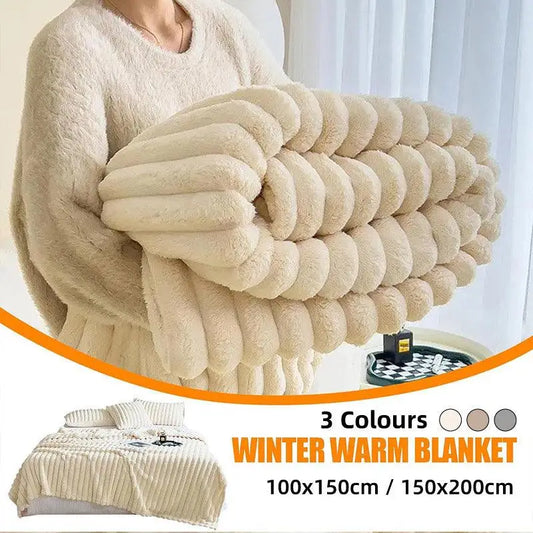 Plush Blanket Leisure Autumn Winter Warm Nap Throw Soft Cozy - Khaki-150x200cm