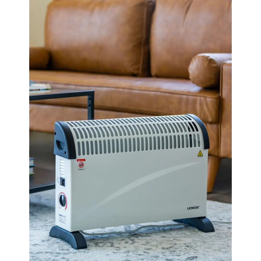 Portable Convector Heater 2000w 3 Heat Settings | White Black Lenox Electric Space