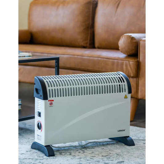 Portable Convector Heater 2000w 3 Heat Settings | White Black Lenox Electric Space