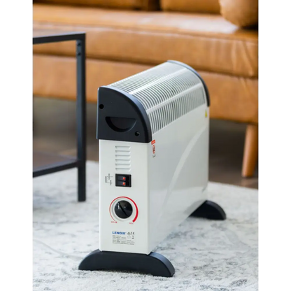 Portable Convector Heater 2000w 3 Heat Settings | White Black Lenox Electric Space