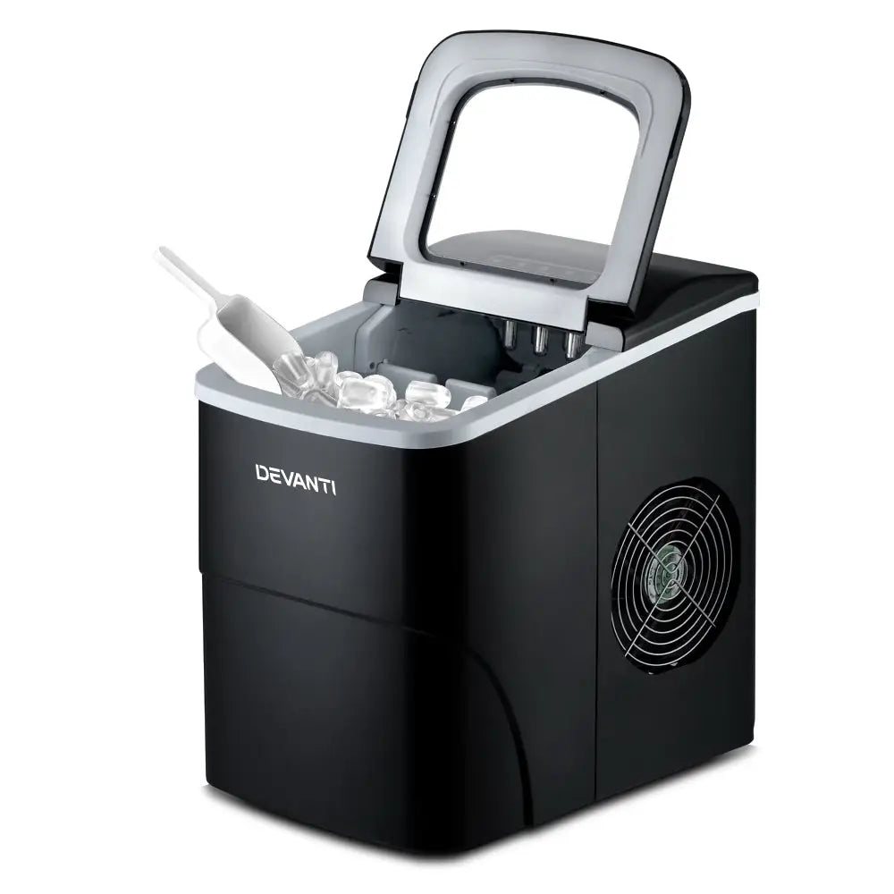Portable Ice Cube Maker Machine 2l Home Bar Benchtop Easy Quick Black