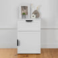 Porto Bedside Table - White - Hamptons - Pull Black